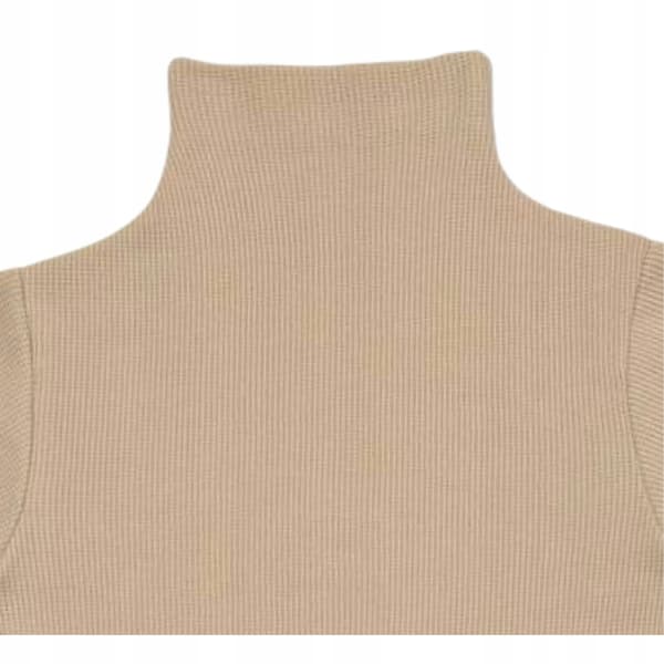 BARN HALV POLTTRÖJA 146 RIBBAD BOMULL ELASTISK DARTOMIK BEIGE