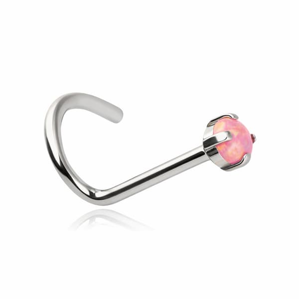 Titan nässtift med rosa opal OP22 - silver - TN-005 0.8/6.5/2