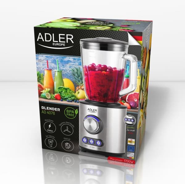 Adler AD 4078 tehosekoitin, 1,5 l, teräs, 800 W