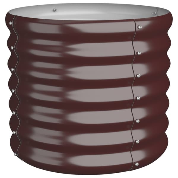 vidaXL Pulverlackerad stålkruka 40x40x36 cm brun