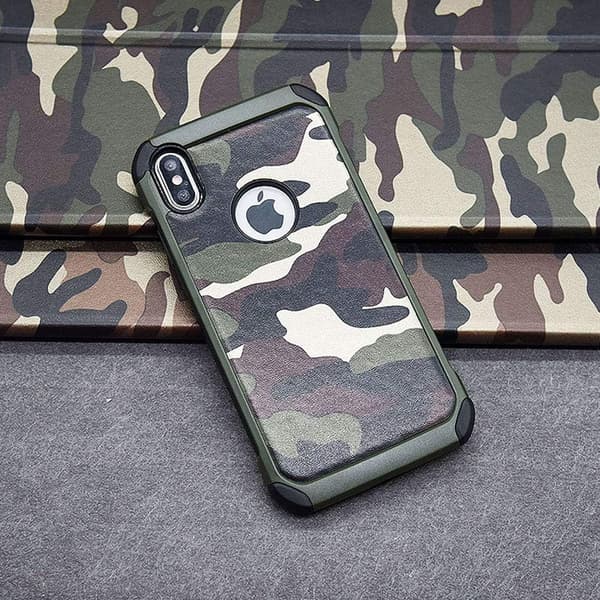 ARMOR ETUI TIL APPLE IPHONE XS/IPHONE X FORSTÆRKET CAMO + HÆRDET GLAS