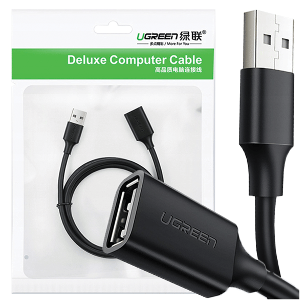UGREEN US103 USB 2.0 förlängningskabel, 1,5 m (svart)