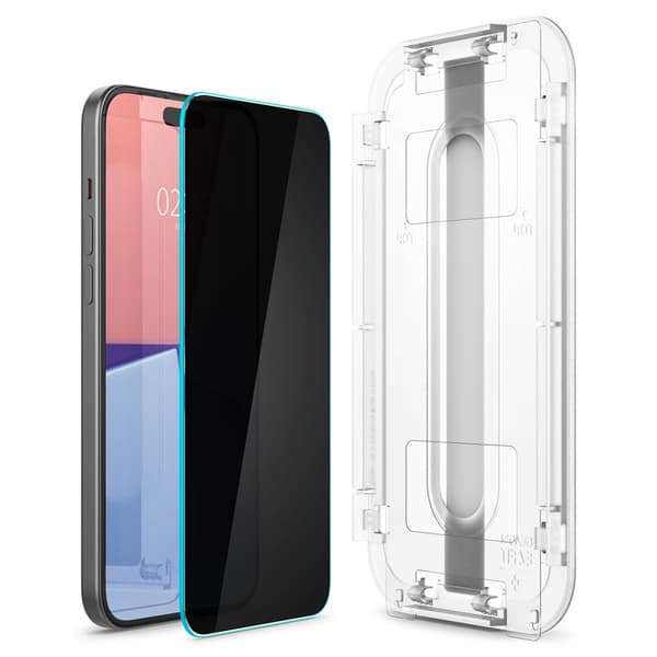 Härdat glas SPIGEN GLAS.TR EZ FIT IPHONE 15 PLUS / 16 PLUS Sekretessskydd