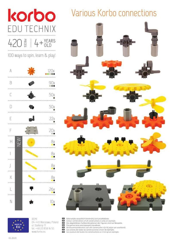 Korbo EDU Technix 420 bitars byggklossar