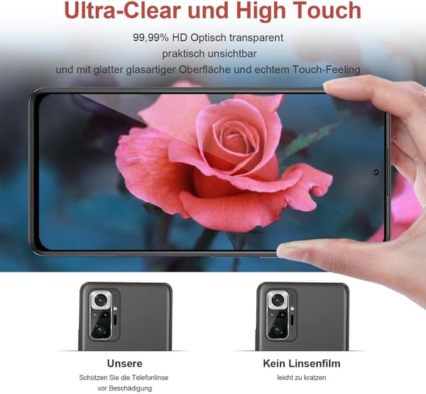 2x Hærdet glas til XIAOMI REDMI NOTE 10 PRO SOLID + 2x Kameraglas
