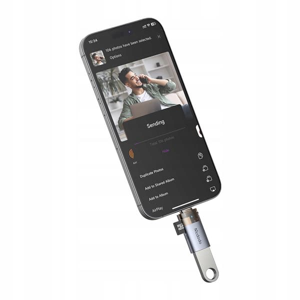 MCDODO USB-A TIL USB-C ADAPTER 512GB TF-KORTLÆSER OTG LED
