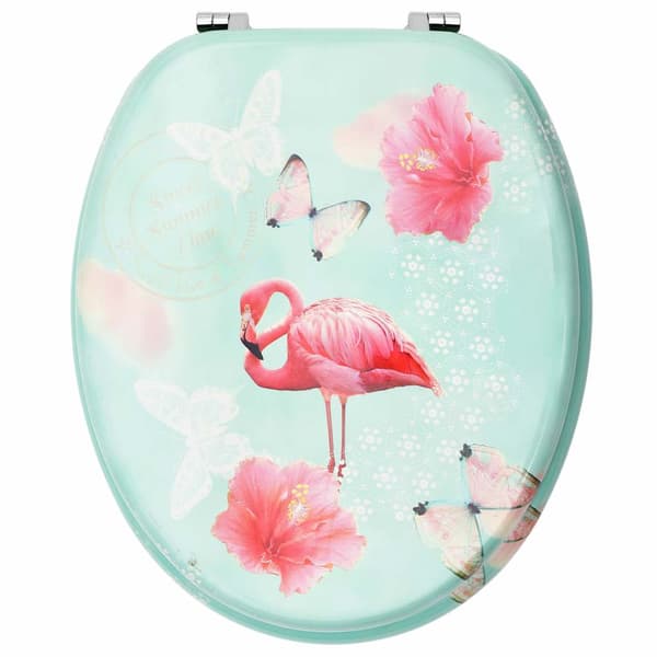 vidaXL WC-istuin, MDF, Flamingo-kuvio