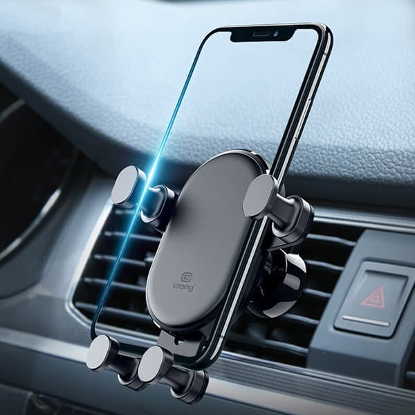Crong Gravity Auto-Lock Bilholder - Gravity bilholder til 4,7"-6,5" telefoner (sort)