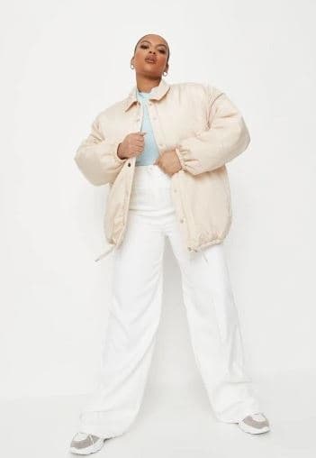 P0/LX2* MISSGUIDED PLUS SIZE DAM BEIGE JACKA 44 44 4_