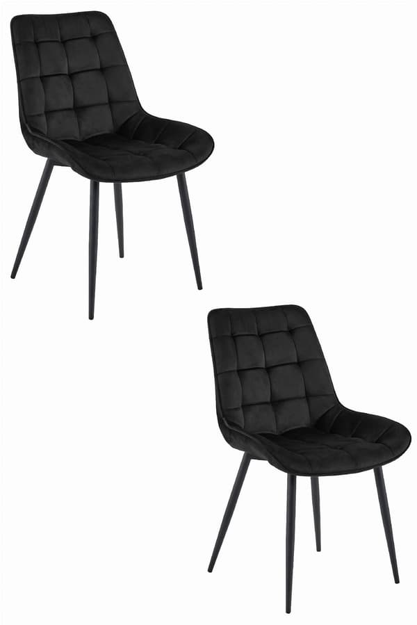 BERA stol - svart sammet / svarta ben x 2