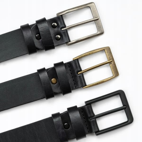 Wild jeans læderbælte herre sort glat læder gave str. 95 cm