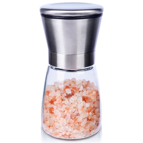 Peber- og saltkværn i glas 13,5 cm