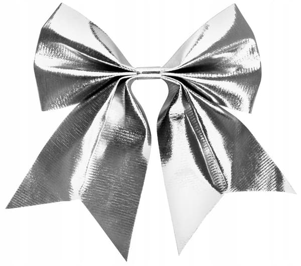 Silvermetallisk rosett, 20x20 cm