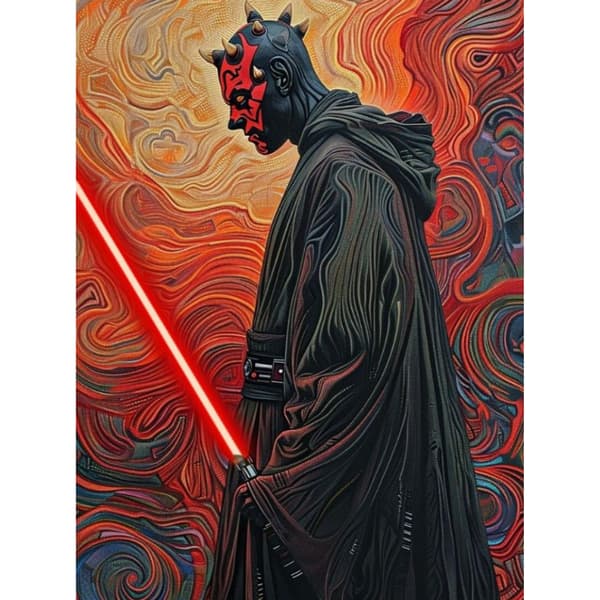 MALING EFTER TAL Billeder til maleri Star Wars Darth Maul 40x50 cm
