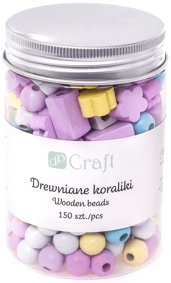 Träpärlor Färgglad Pastellmix 150 st.