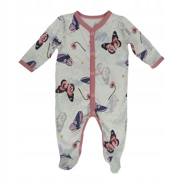 Heldragt pyjamas knappet 98 til piger med sommerfugle