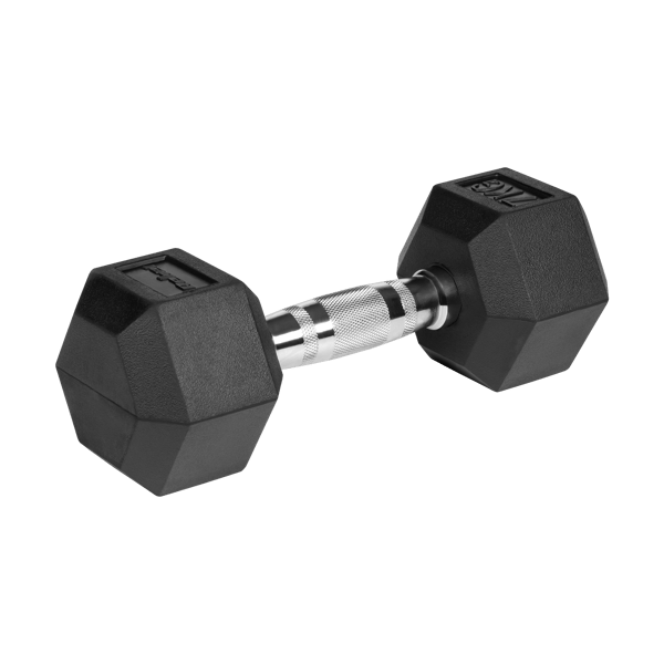 Rebel hexagonala gumerade hantel 2x7 kg, 14 kg set med solid konstruktion