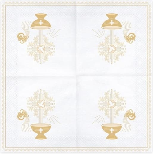 Dopservetter, 33x33cm, guld, 1-pack.