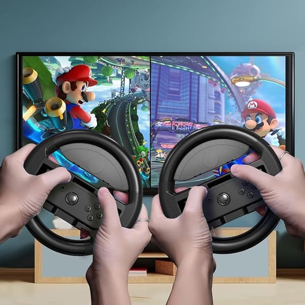 2X COODIO JOY-CON RAT TIL MARIO KART 8 DELUXE NINTENDO SWITCH OLED