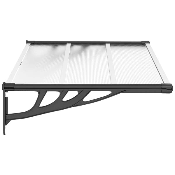 vidaXL dørmarkise sort og transparent 122x90 cm polycarbonat