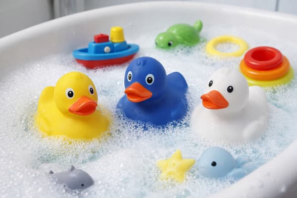 Gummiand Pibende badelegetøj Vandand til badekar HVID