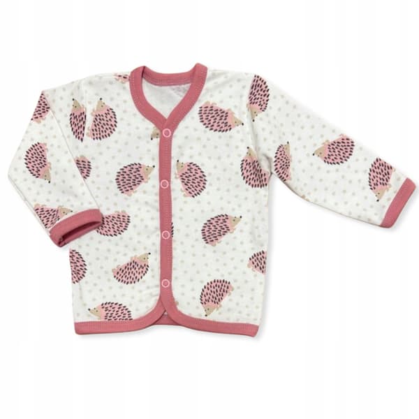 Kaftan flickkaftan 110 skjorta knäppbar långärmad igelkottar rosa