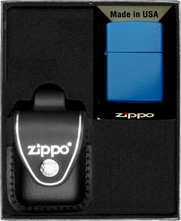 Zippo sininen logolla vastaavalaatikko nro 3