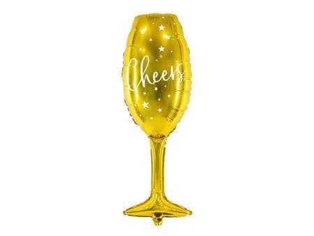 Folieballon Shotglas, 28x80cm, guld