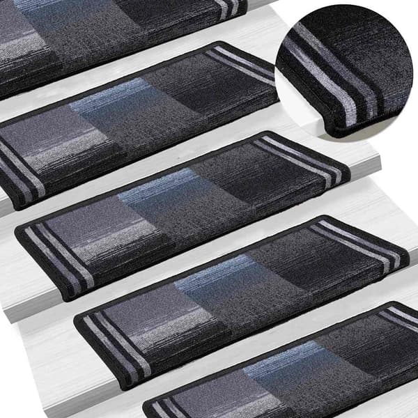 vidaXL selvklæbende trappetrin 10 stk. 65x21x4cm sort og grå