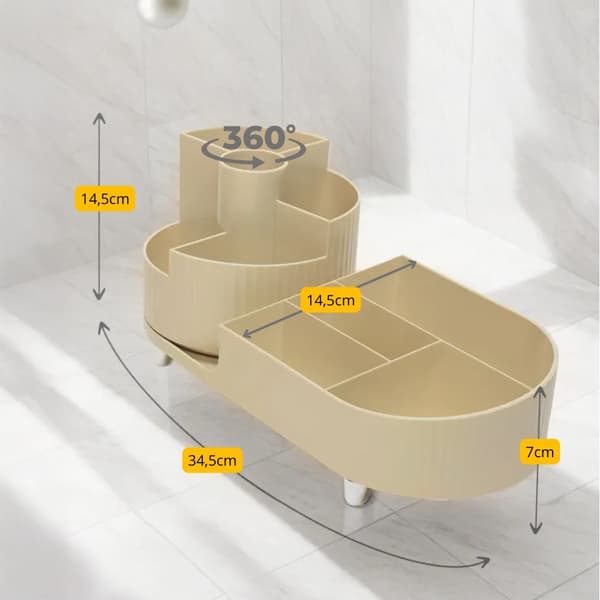 Organizerbeholder roterende æske til pensler, kosmetik, kontor, elegant