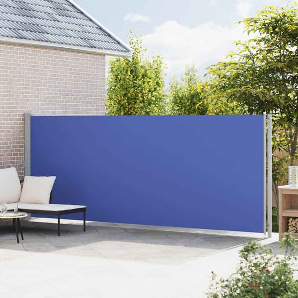 vidaXL Utfällbar sidomarkis för uteplats 180 x 600 cm blå