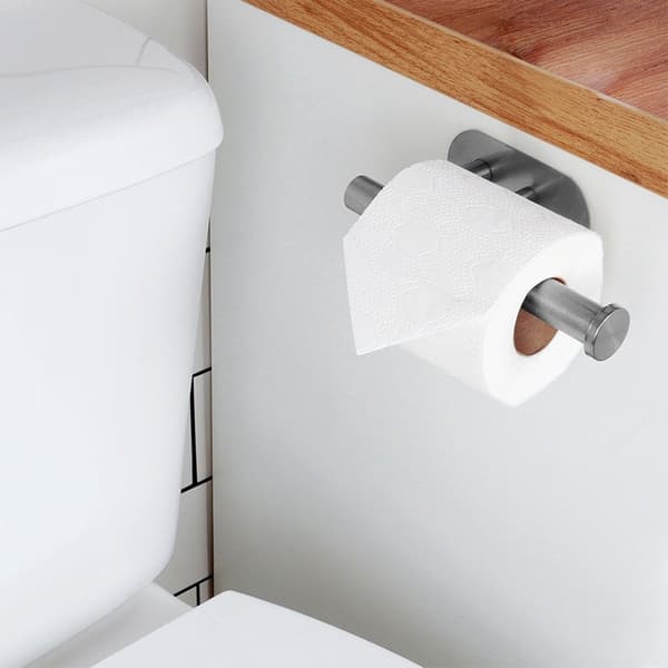 teräksinen hopeinen toilettipaperin pidin
