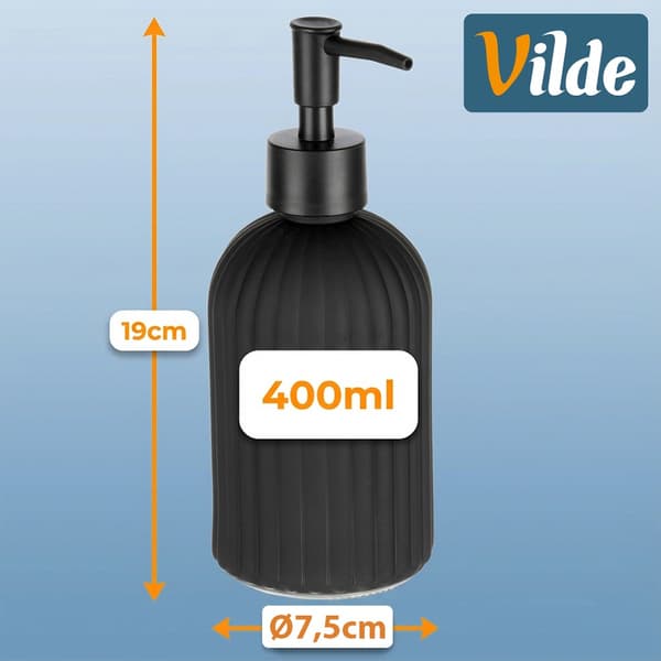 Lasinen musta saippuadispenser 400 ml