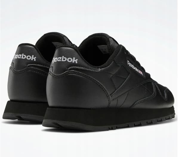 Reebok sorte ungdomslædersko logo 36.5 3J6G3* BAGGRUNDE
