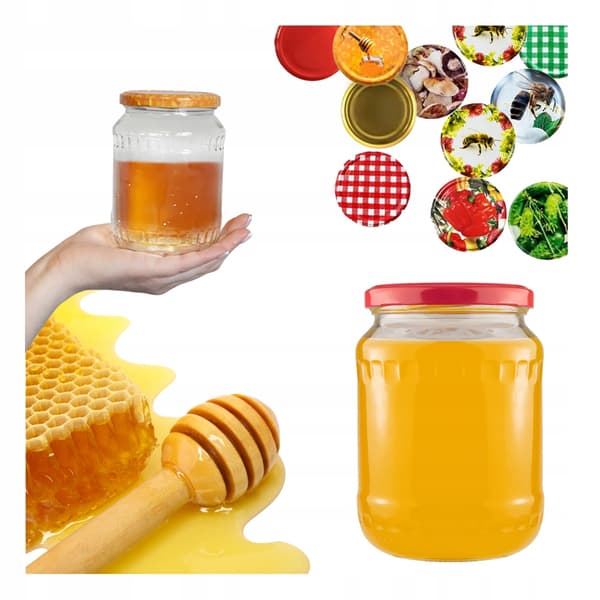 48x glasburkar 720 ml burk för gurkor, svamp, sylt, honung, konserver