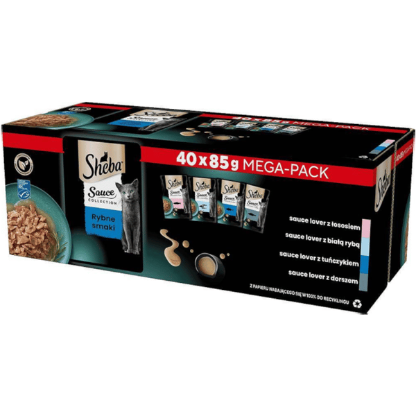 Vådfoder til katte SHEBA Sauce Collection Fiskesmag i breve 40x85g