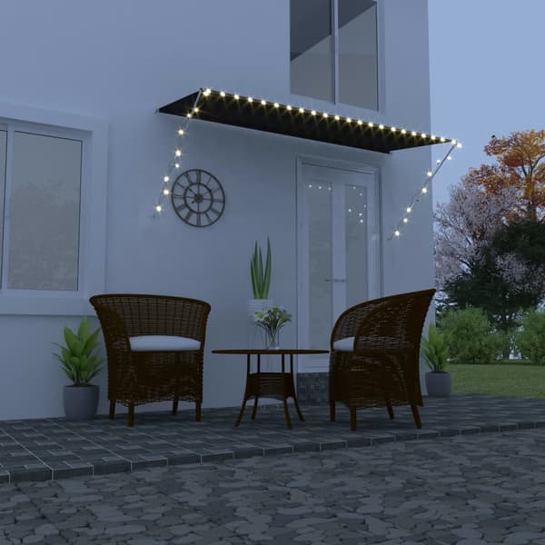 vidaXL Rullmarkis med LED, 300 x 150 cm, Antracit