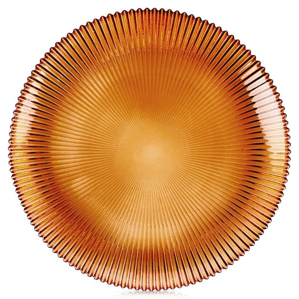Glas desserttallerken rav 21 cm