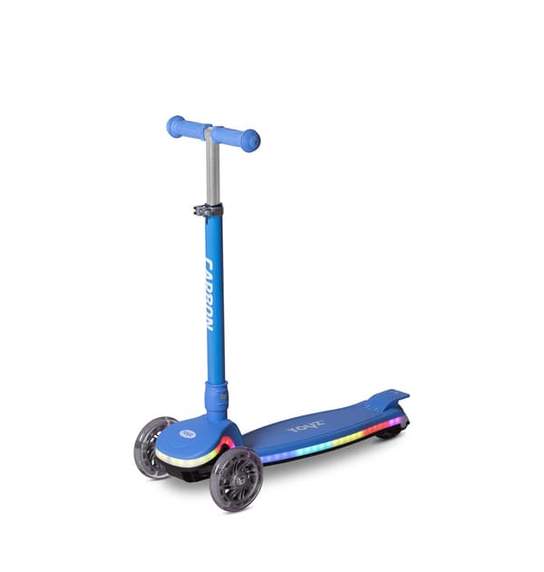 Trehjulig sparkcykel karbon ljusblå