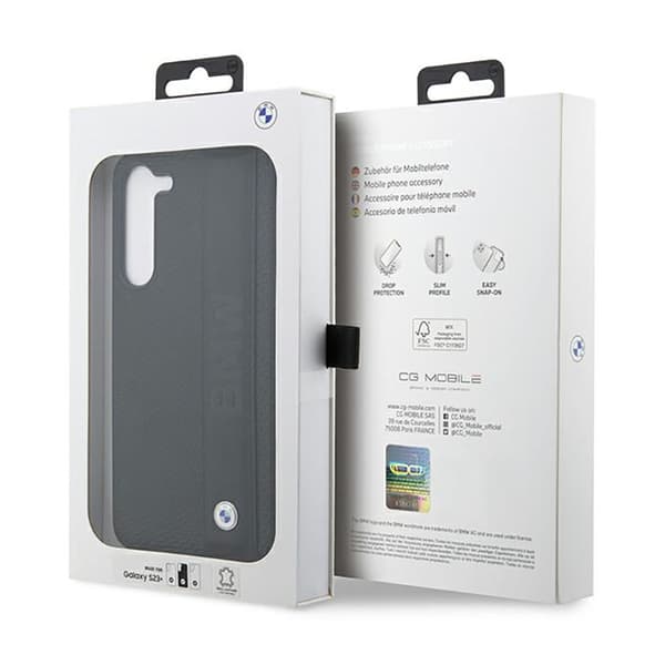 BMW Læder Tekstureret & Stribet - Samsung Galaxy S23+ Etui (Sort)