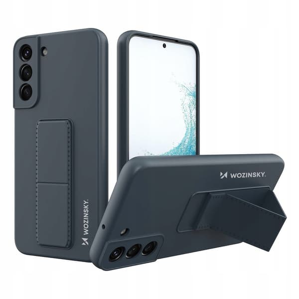 Wozinsky Kickstand Case silikonskal med stativ för Samsung Galaxy S22+ marinblå