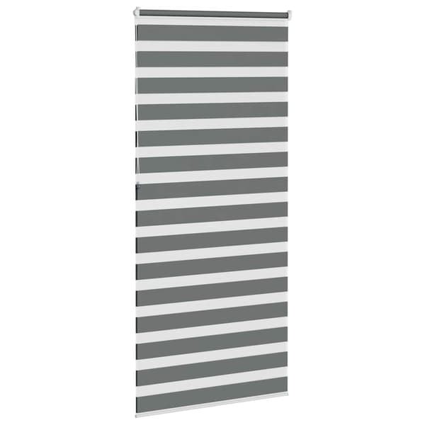 vidaXL zebra rullegardin, mørkegrå, stofbredde 110,9 cm, polyester