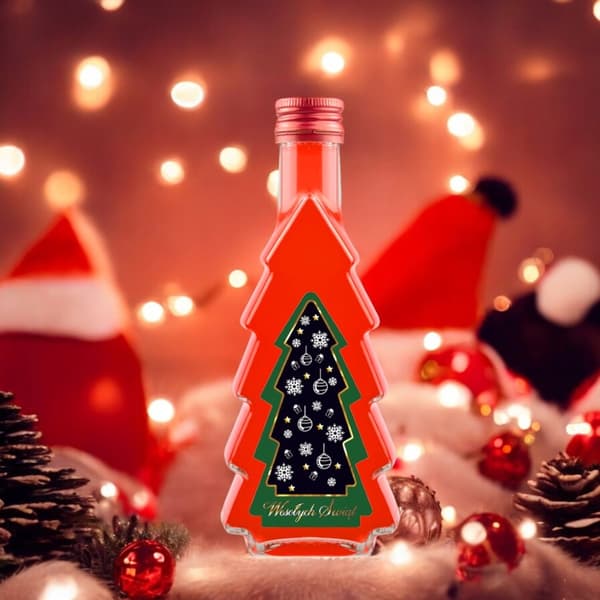 5x JULGRANSFLASKOR 500 ml + JULGRANSFLASKOR MED ETIKETT för jultinkturer