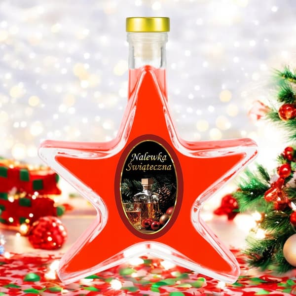 5 x pulloa STAR 200ml + LABEL lasipullo jouluviinitinktuuroille
