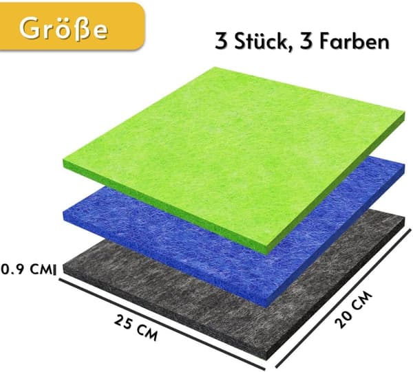 FILTKIT TIL BØRN GØR-DET-SELV HÅNDVÆRK 3x 25x20cm + 3 nåle