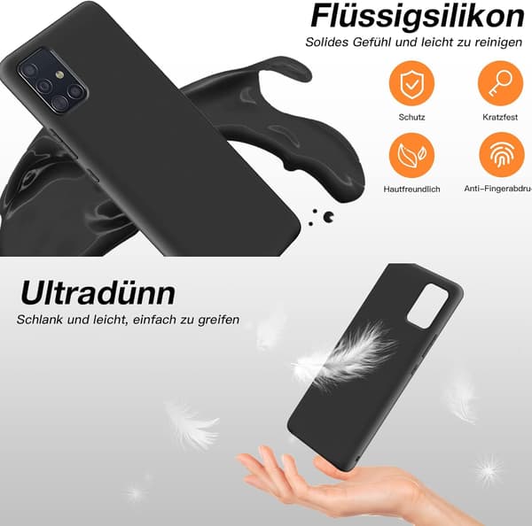 ETUI TIL SAMSUNG GALAXY A51 SILIKONE BAGSIDER SORT SM-A515F
