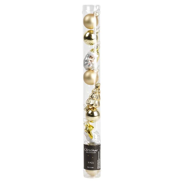 Oslagbara guldjulgranar 3-5 cm 9 st