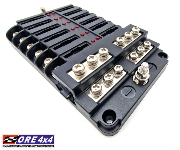 Sikringskasse med LED 12V - 12 poler