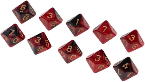 Blodhul RPG-terninger Ti-sidede D10-terninger 0-9