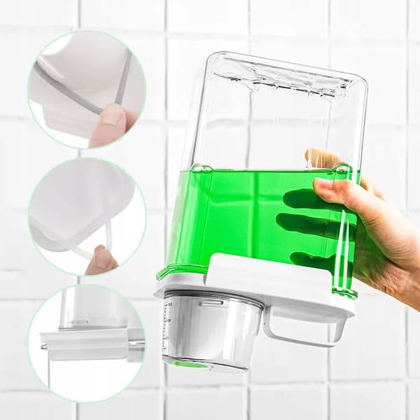 Behållarlåda för pulver, sköljmedel, med mätkopp 2,3L